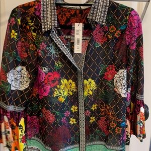 Alice and Olivia Rivera Ruffle Sleeve Blouse